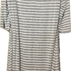 Lane Bryant Gray and White Striped Tee